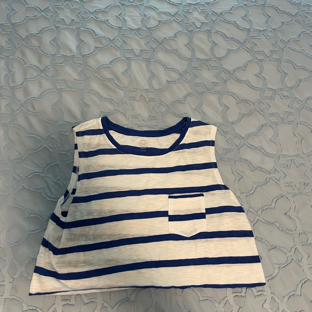 women’s striped sleeveless top size large